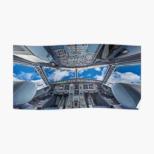 Discover Airbus A320 Cockpit Poster
