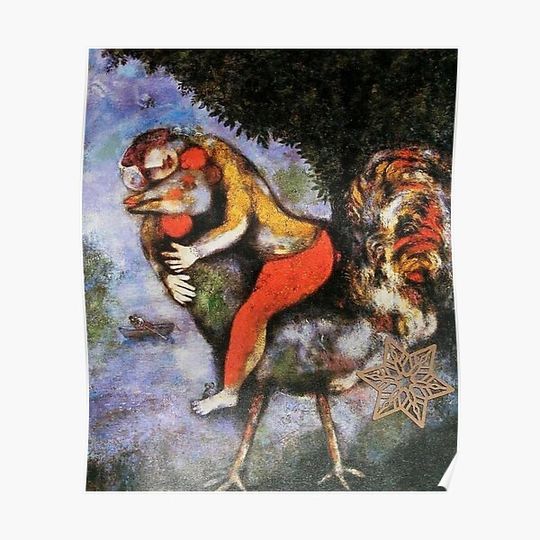 Discover The rooster artwork of marc chagall famous poster Premium Matte Vertical Poster