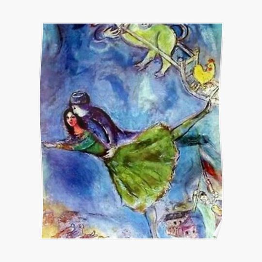 Discover Lovers 1944 by marc chagall artist famous poster Premium Matte Vertical Poster