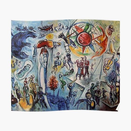 Discover The creation of man art by marc chagall classic draw Premium Matte Vertical Poster