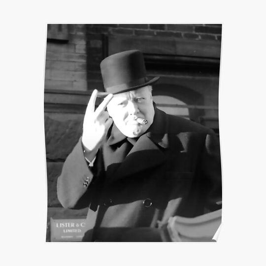 Discover Winston Churchill V Day V Sign 1945 Premium Matte Vertical Poster