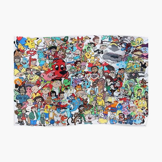 Discover 100 Cartoon Ensemble Painting Premium Matte Vertical Poster