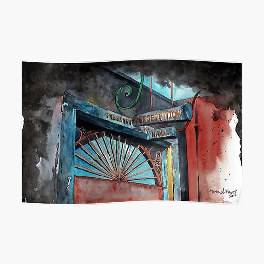 Discover Preservation hall, New Orleans LA Premium Matte Vertical Poster