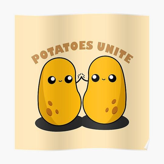 Discover Cute Cartoon Potato || Potatoes Unite || Kawai Premium Matte Vertical Poster