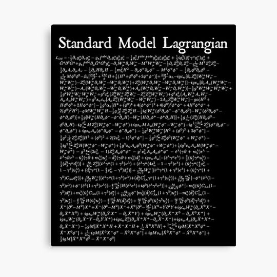 Discover Standard Model Lagrangian Math Physics Design Black Background Canvas