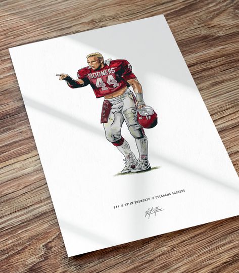 Discover Brian Bosworth The Boz Art Illustrated Print Poster