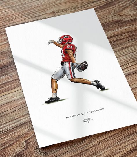 Discover Ladd McConkey Poster Football Illustrated Art Print