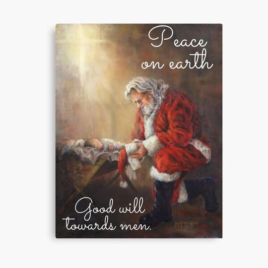Discover Kneeling Santa Canvas