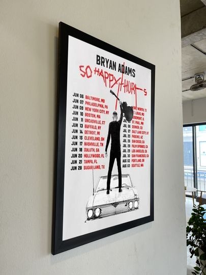 Discover Bryan Adams So Happy Hurts Tour 2023 Poster