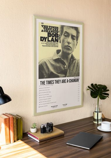 Discover Bob Dylan - The Times They Are A-changin' | Album Cover Poster For Wall Art | Home Decor