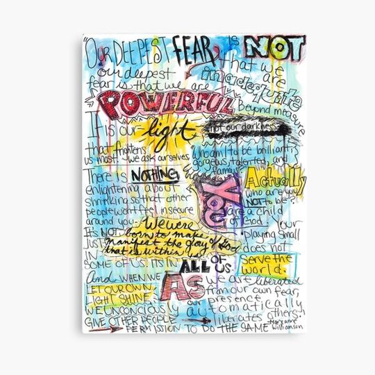 Discover Marianne Williamson Quote - "Our deepest fear is not that we are inadequate" Canvas