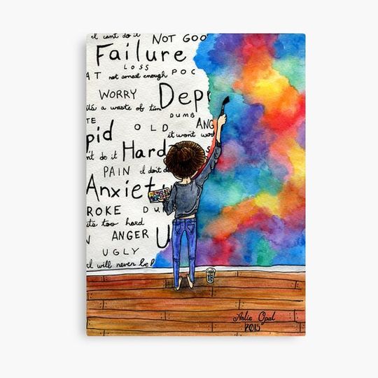 Discover Always Keep Fighting Watercolor Painting (2015) REVAMP Canvas