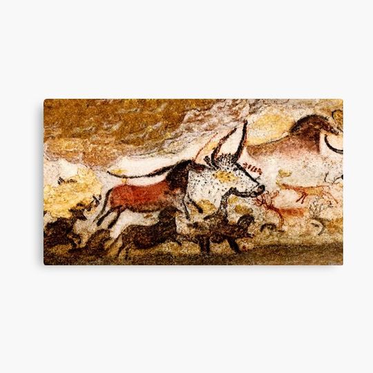 Discover Lascaux Hall of the Bulls - Horses and Aurochs Canvas