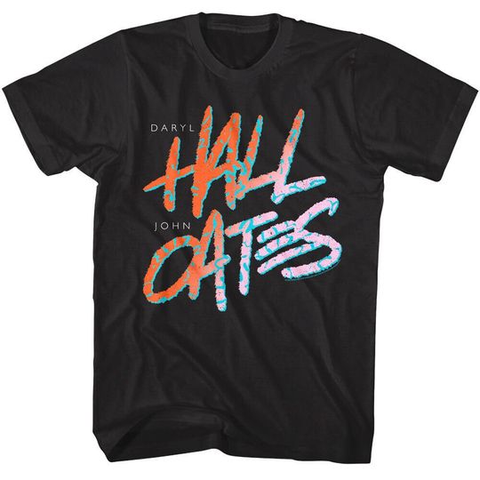 Discover Hall Oates 80's Pop Logo Men's T-Shirt Bigger Than Both of Us Daryl John Music Tour 2023
