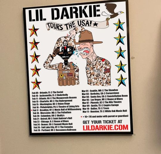 Discover Lil Darkie poster North American tour 2023 poster