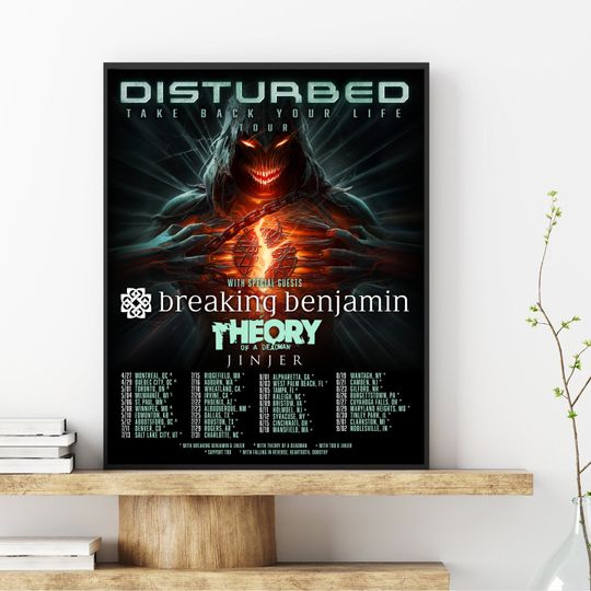 Discover Disturbed Take Back Your Life 2023 North American Tour Poster