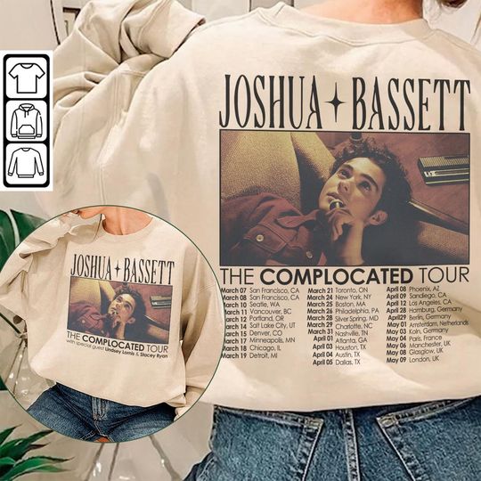 Discover Joshua Bassett Music Shirt, The Complicated Tour 2023 Concert Sweatshirt