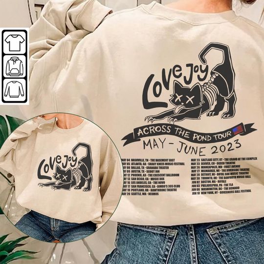 Discover Lovejoy Tour 2023 Music Shirt, 2 Side Across The Pond Tour 2023 Sweatshirt