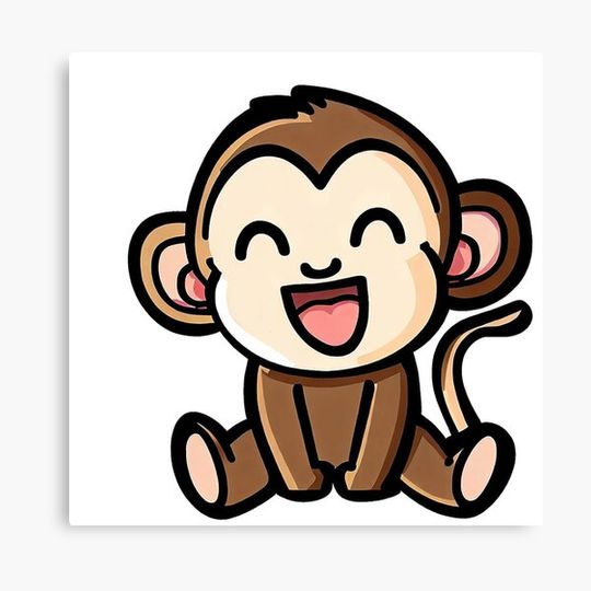Discover Cute kawaii monkey Canvas