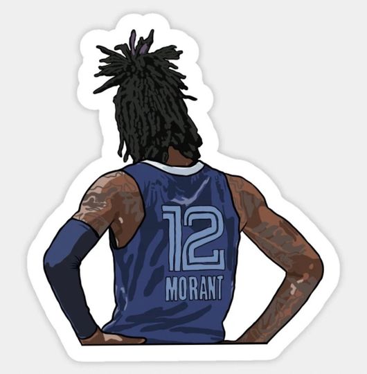 Discover Ja Morant Back-To Grizzlies Glossy Sticker
