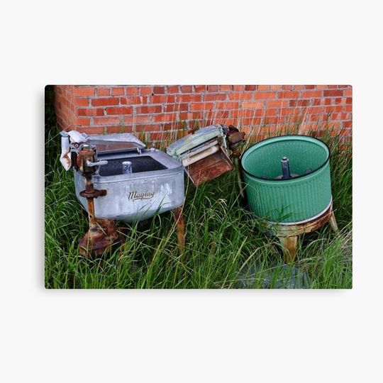 Discover Antique Wringer Washer and Laundry Tub Canvas