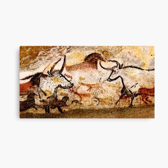 Discover Lascaux Hall of the Bulls - Deer and Aurochs Canvas
