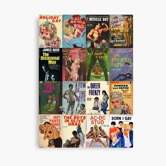 Discover Vintage Gay Pulp Fiction Collage Version 3 Canvas