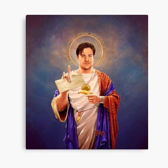 Discover Saint Brendan of Fraser - Brendan Fraser Original Religious Painting Canvas