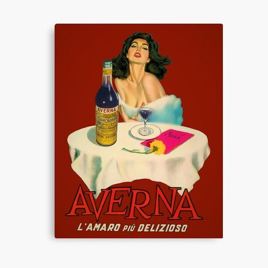 Discover Vintage Italian Liqueur Averna Amaro Sicilia Aperitif Canvas
