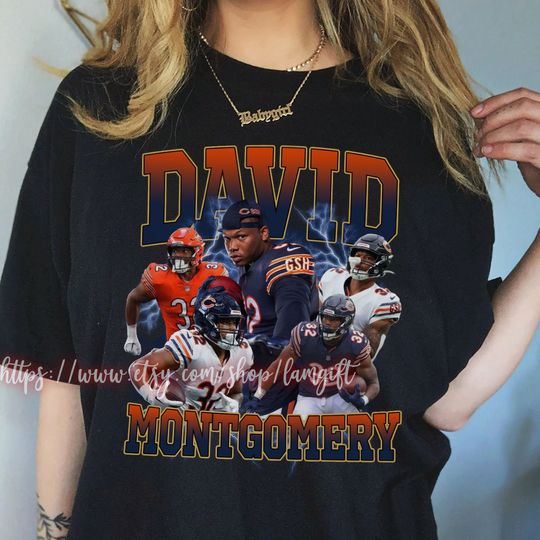 Discover David Montgomery 90s Vintage Bootleg Shirt, Football Vintage 90s