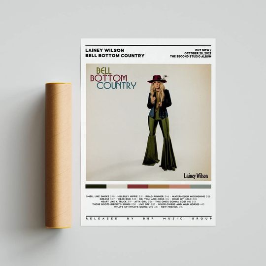 Discover Lainey Wilson - Bell Bottom Country Album Poster, Album Cover Poster