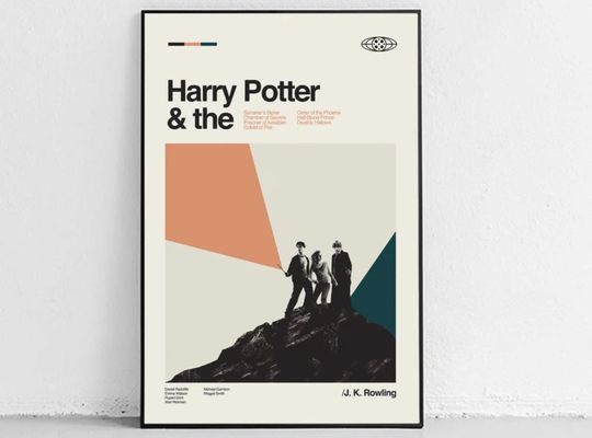Discover Midcentury Modern, Vintage Inspired Poster, Love Harry Potter Art