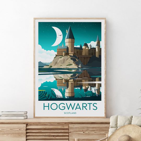 Discover Hogwarts Fan Art Night Print - Harry Potter Inspired Poster