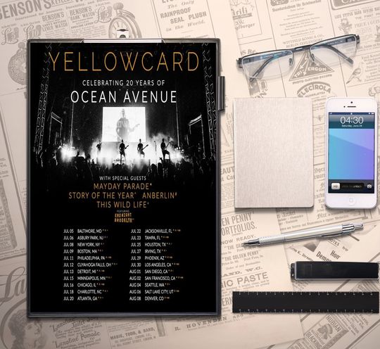 Discover Yellowcard Celebrating 20 Years Of Ocean Avenue Poster