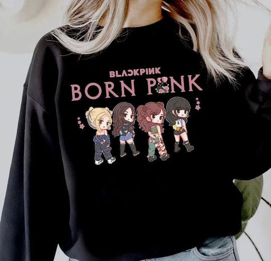 Discover Blackpink Shirt, Blackpink Born Pink Chibi Sweatshirt