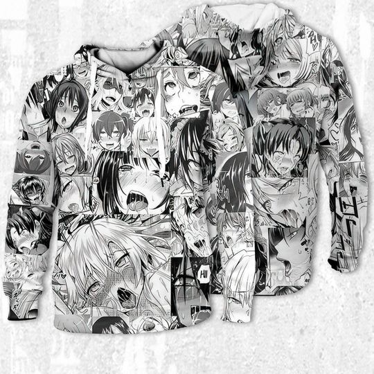Discover Ahegao Hoodie 3D, Anime Girl shirt, Lewd Anime Ahegao Notice Me Senpai