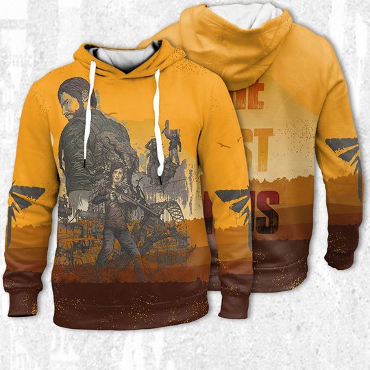 Discover The Last Of Us Comic Game Sunset Hoodie 3D. Ellie and Joel Hoodie