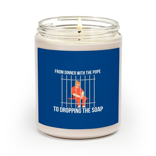 Discover Trump Indictment Scented Candles Featuring Funny Arrest Themes