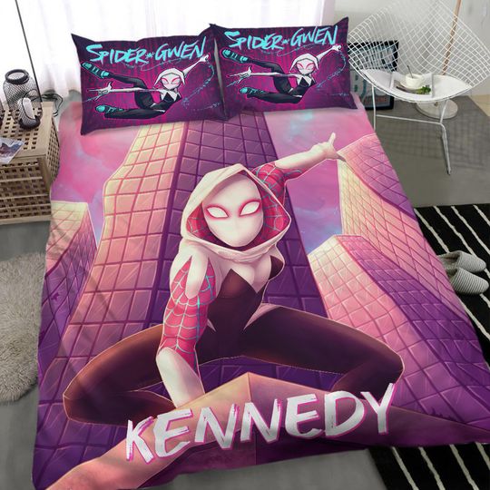 Discover Personalized Spider Gwen Bedding Set