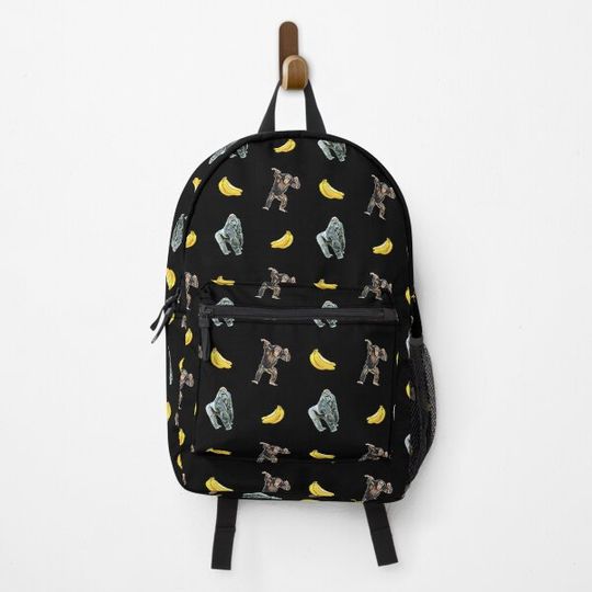 Discover Monkey and Gorilla Banana Pattern Backpack