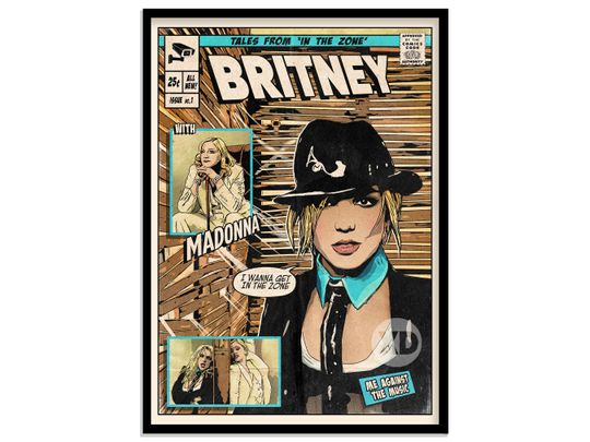 Discover Britney Spears and Madonna - Me Against The Music Vintage Poster