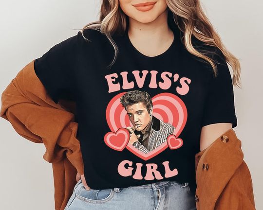 Discover Elvis's Girl Shirt, Elvis Presley Heart Shirt, Music Rock And Roll Shirt