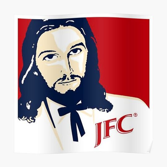 Discover #JFC Jesus Fried Chicken Premium Matte Vertical Poster