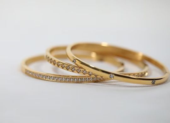 Discover 18K Gold Filled Bangle Bracelet Cubic Zirconia Bangle