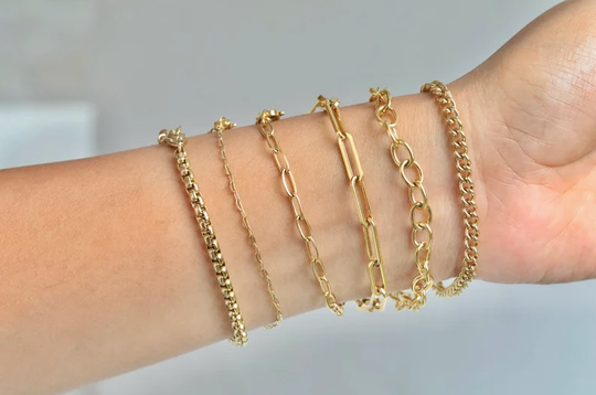 Discover 18k Gold Plated Cuban Link Chain Bracelet , Chain Link Bracelet For Women.