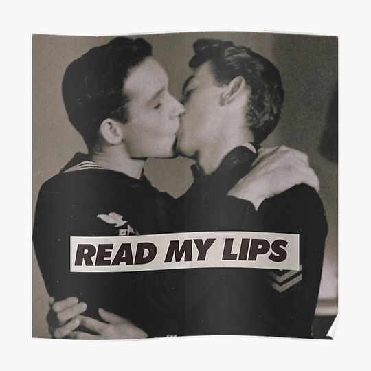 Discover Read My Lips - Gay Men Kissing Premium Matte Vertical Poster
