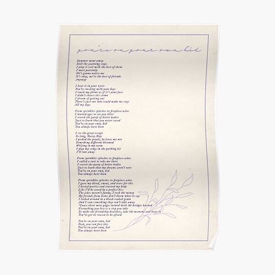 Discover youre on your own kid lyric Premium Matte Vertical Poster