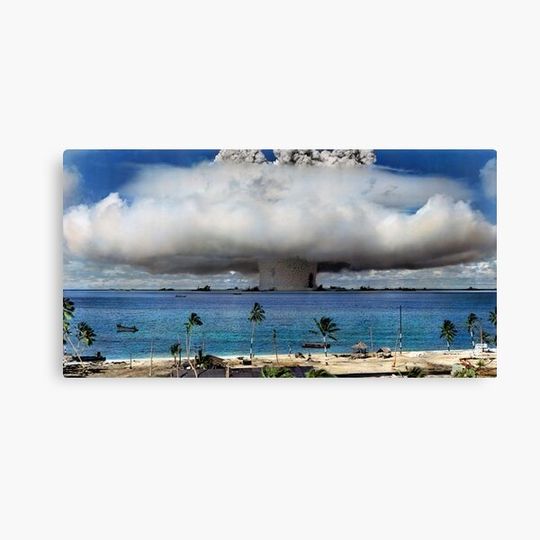 Discover Colorized Operation Crossroads Baker, Bikini Atoll,1946 Canvas
