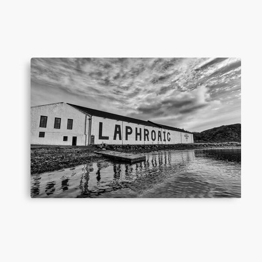 Discover Laphroaig Distillery Black and White Canvas