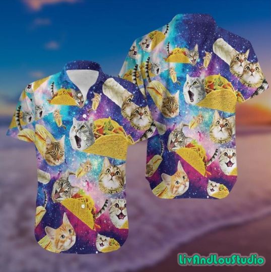 Discover Funny Taco Cat Hawaiian Shirt/ Taco Lover Aloha Hawaii Shirt
